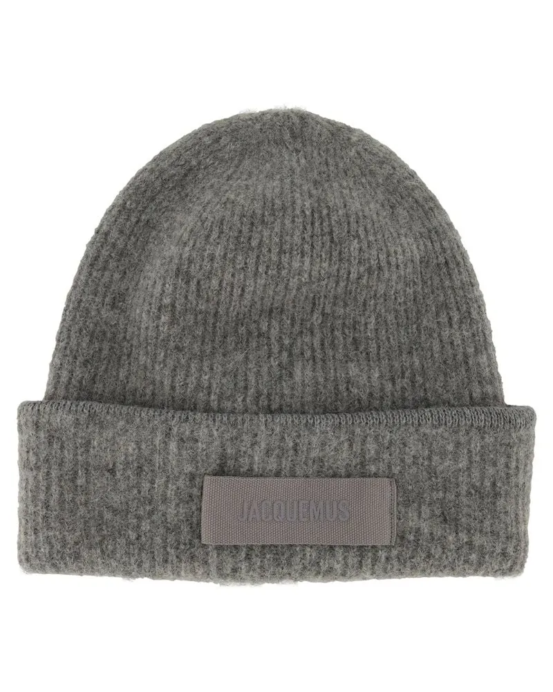 Jacquemus Strickmütze mit Alpakawolle GROS GRAIN Grau