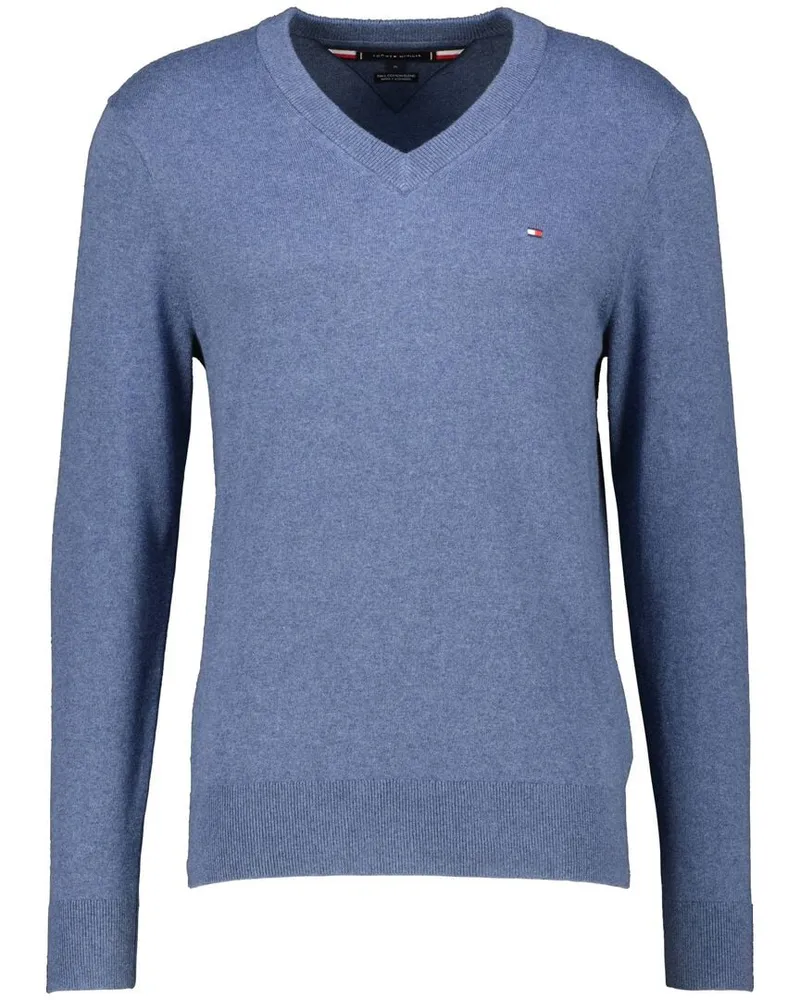 Tommy Hilfiger Herren Pullover aus Baumwolle ud Kaschmir Blue