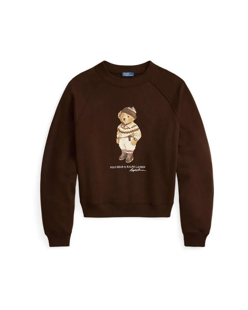 Ralph Lauren Damen Sweatshirt mit Polo Bear-Motiv Braun