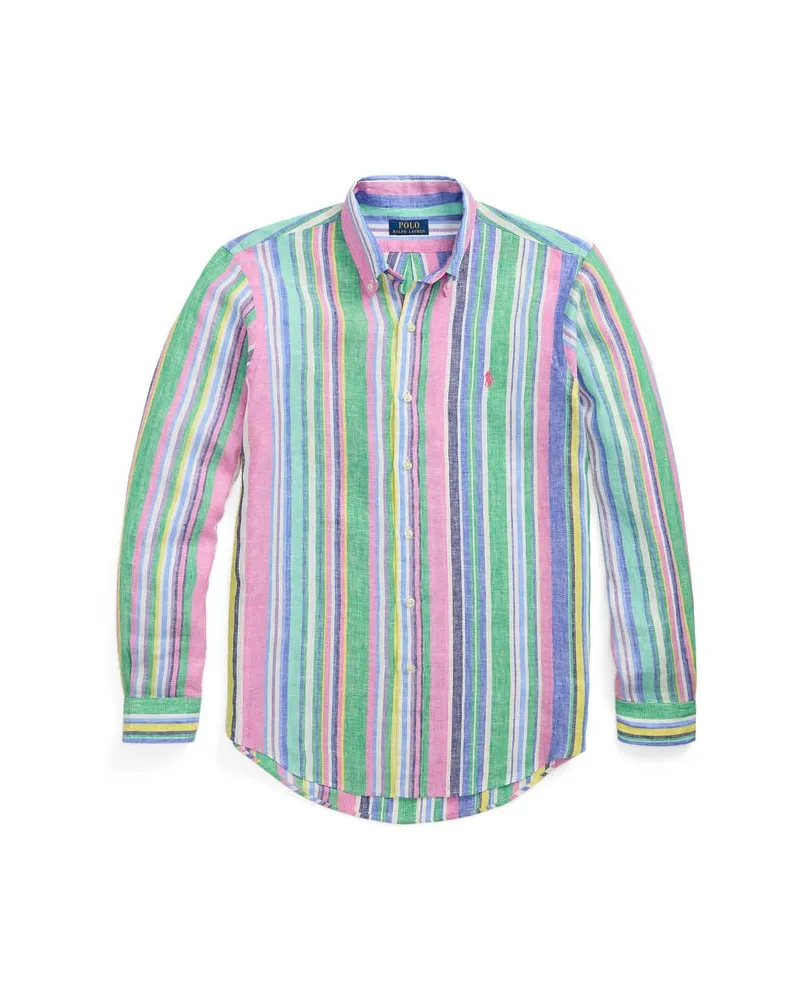 Ralph Lauren Herren Leinenhemd Custom Fit Grün
