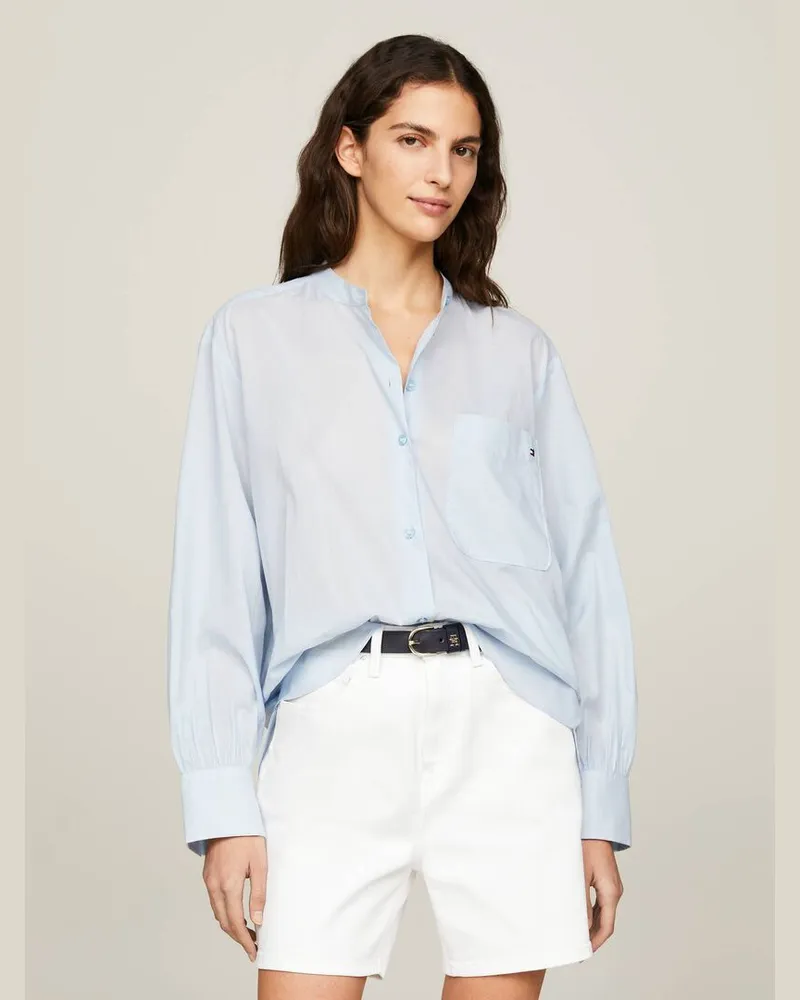 Tommy Hilfiger Damen Bluse Oversized Fit Lagune