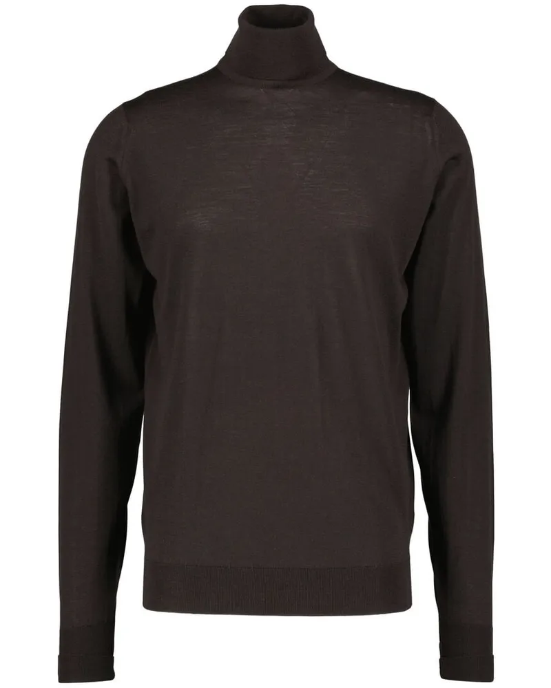 John Smedley Herren Rollkragenpullover aus Merinowolle RICHARDS Braun