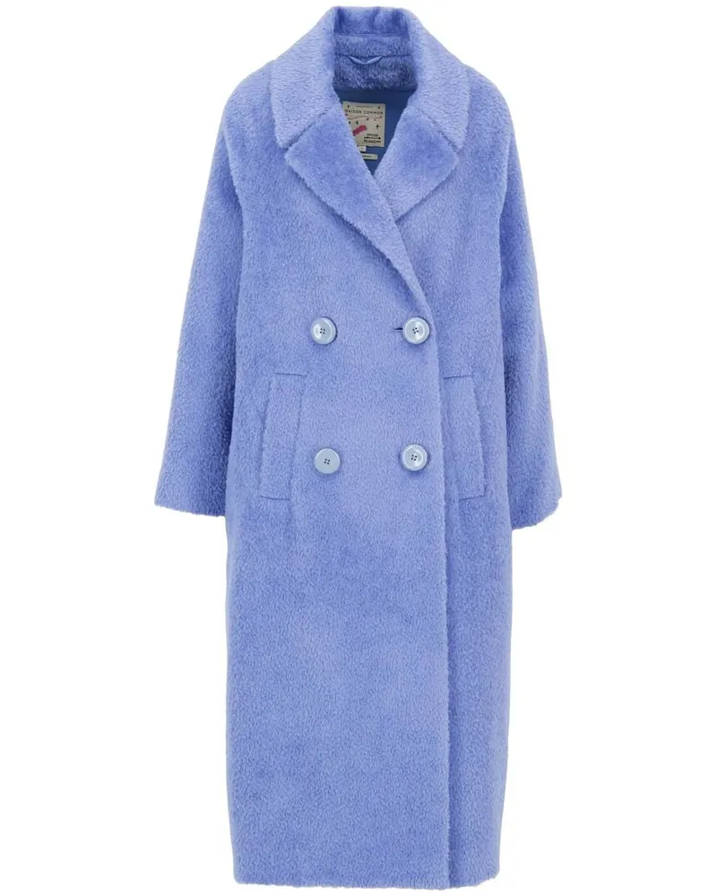Maison Common Damen Mantel aus Alpakawolle und Wolle Bleu