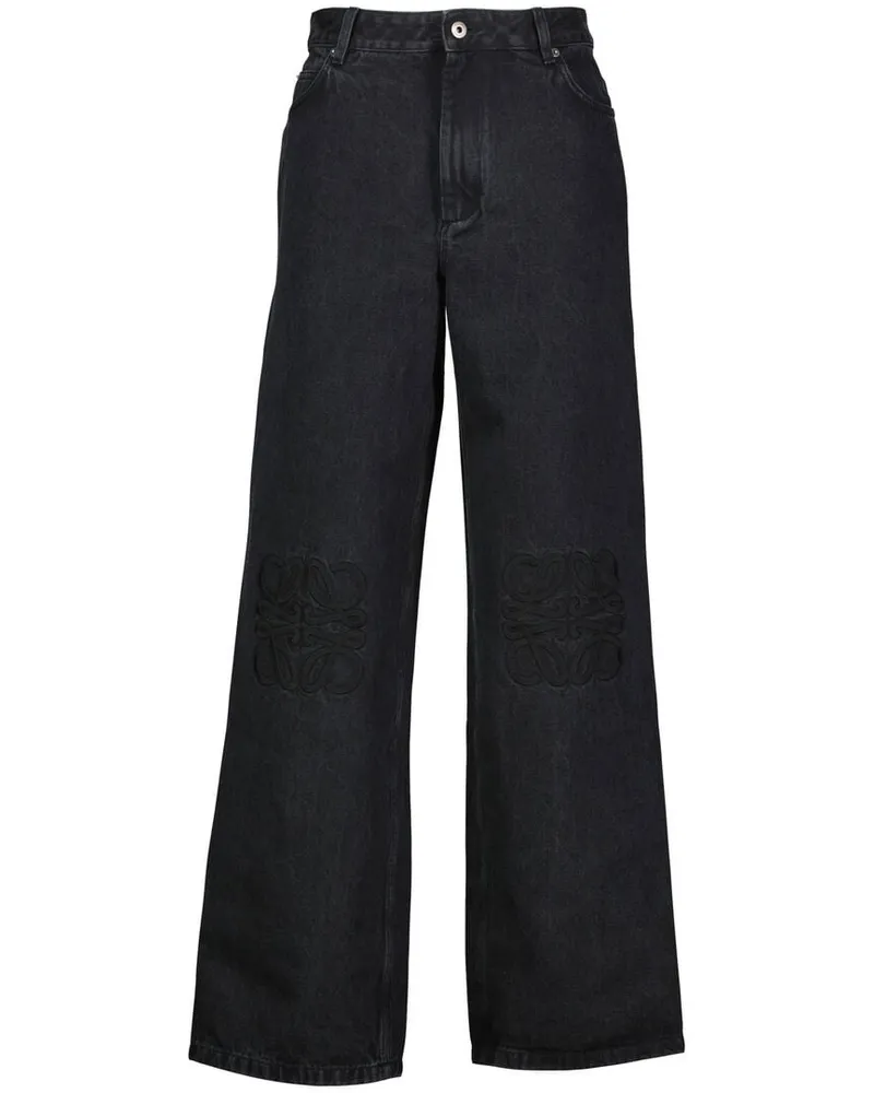 Loewe Damen Jeans ANAGRAM BAGGY Schwarz