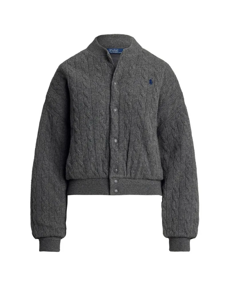 Ralph Lauren Damen Strickblouson aus Wolle und Kaschmir Grau