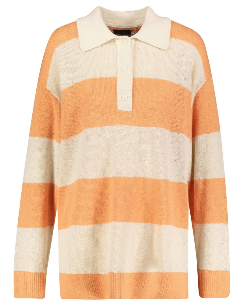 Gant Damen Pullover STRIPED KNIT RUGGER Orange