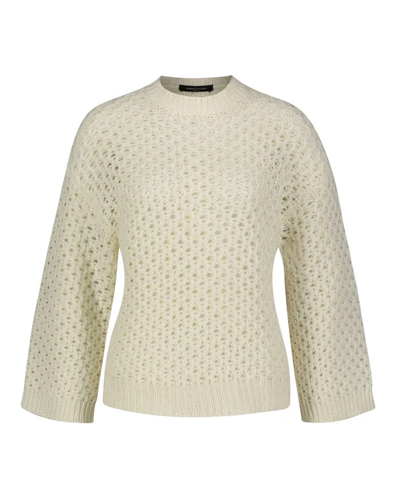 Fabiana Filippi Damen Pullover mit Pailletten Offwhite
