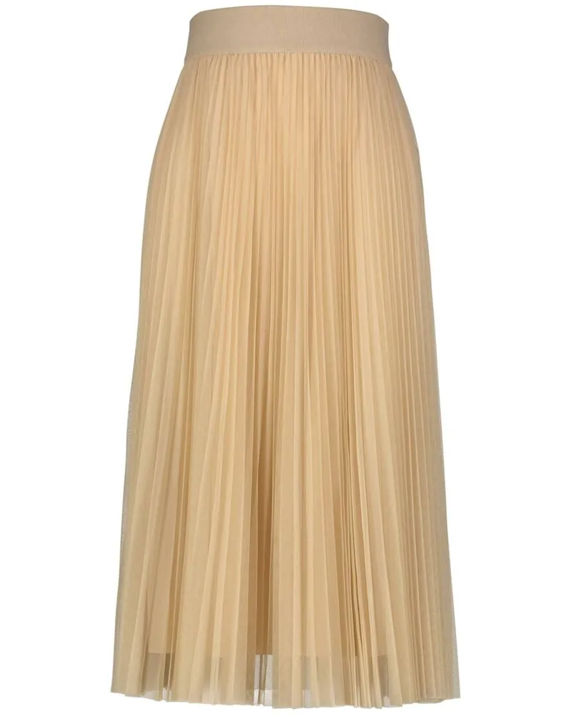 Fabiana Filippi Damen Tüllrock PLEATED TULLE WIDE SKIRT Taupe