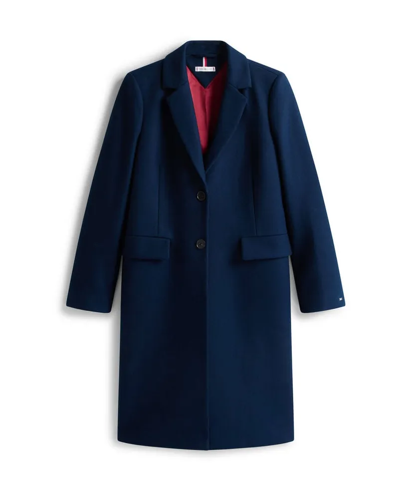 Tommy Hilfiger Damen Mantel mit Wolle und Kaschmir Indigo