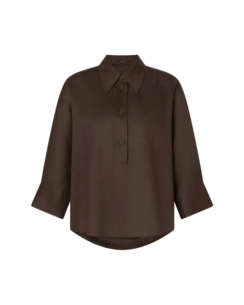 windsor. Damen Bluse aus Leinen Braun
