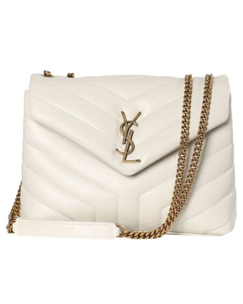 Saint Laurent Damen Umhängetasche Kalbsleder LOULOU SMALL Offwhite