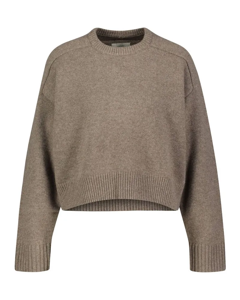 Loulou Studio Damen Strickpullover aus Wolle mit Kaschmir BRUZZI Oversized Fit Taupe