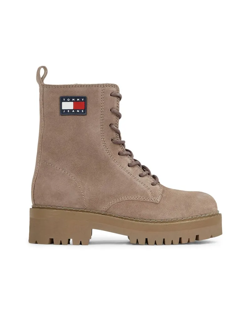Tommy Hilfiger Damen Schnürstiefeletten TJW URBAN LACE UP SUEDE Sand
