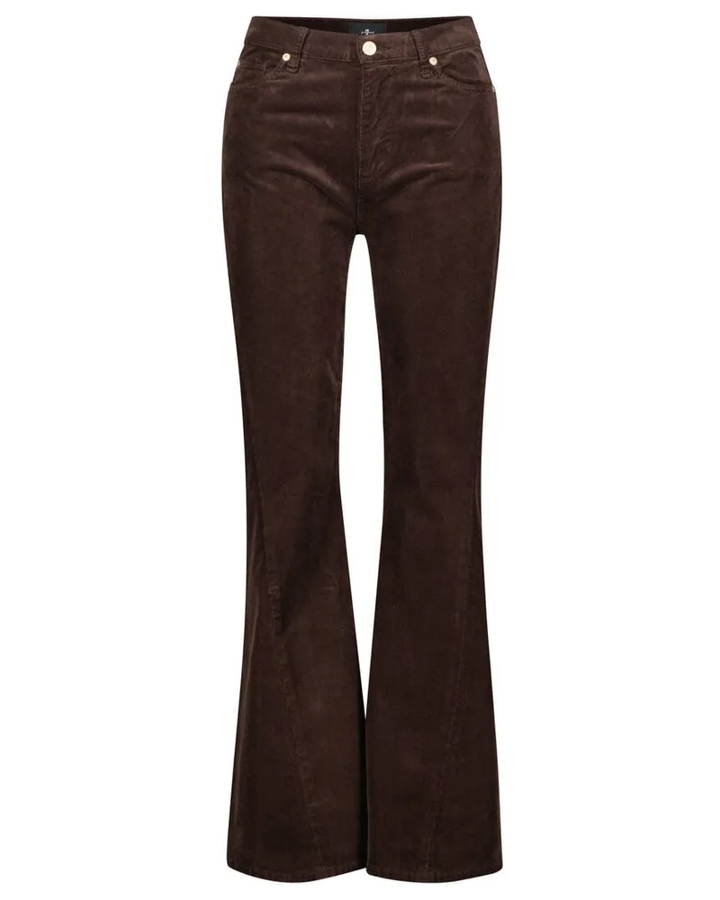 7 for all mankind Damen Jeans TWISTED DOJO TAILORLESS CORDUROY Flared Fit aus Cordstoff Braun