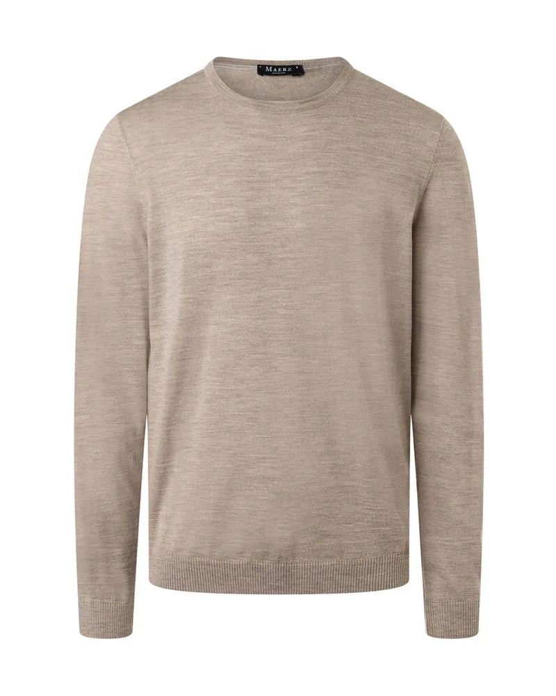 Maerz Herren Strickpullover aus Wolle Braun