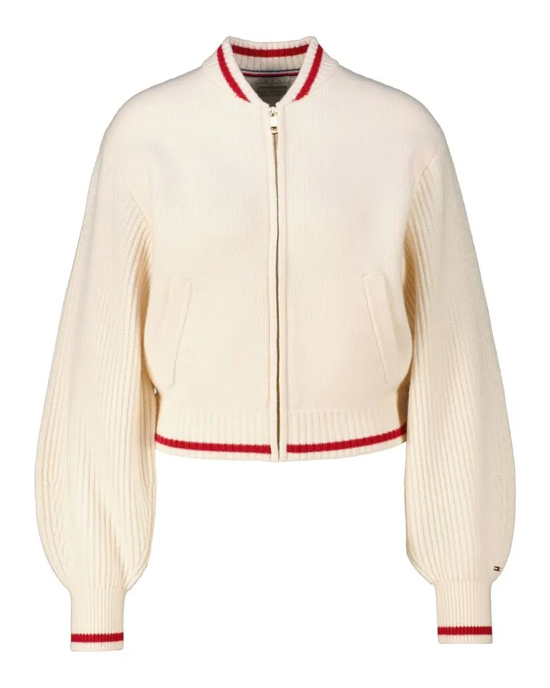 Tommy Hilfiger Damen Strickjacke mit Wolle TH X SRG KNIT VARSITY Marine