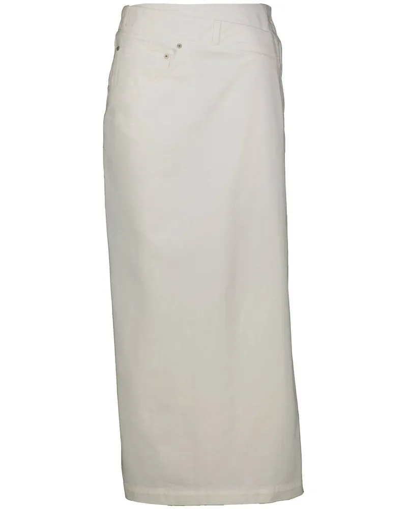 Loewe Damen Jeansrock DECONSTRUCTED SKIRT Weiss