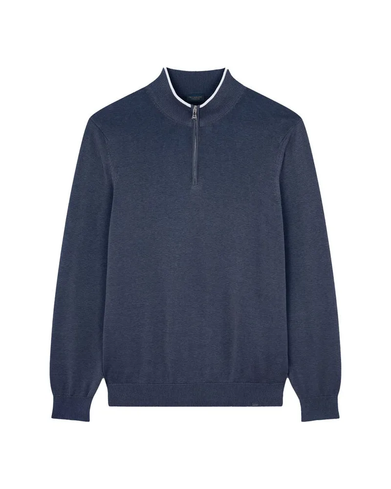 Paul & Shark Herren Strickpullover aus Seide und Baumwolle Marine
