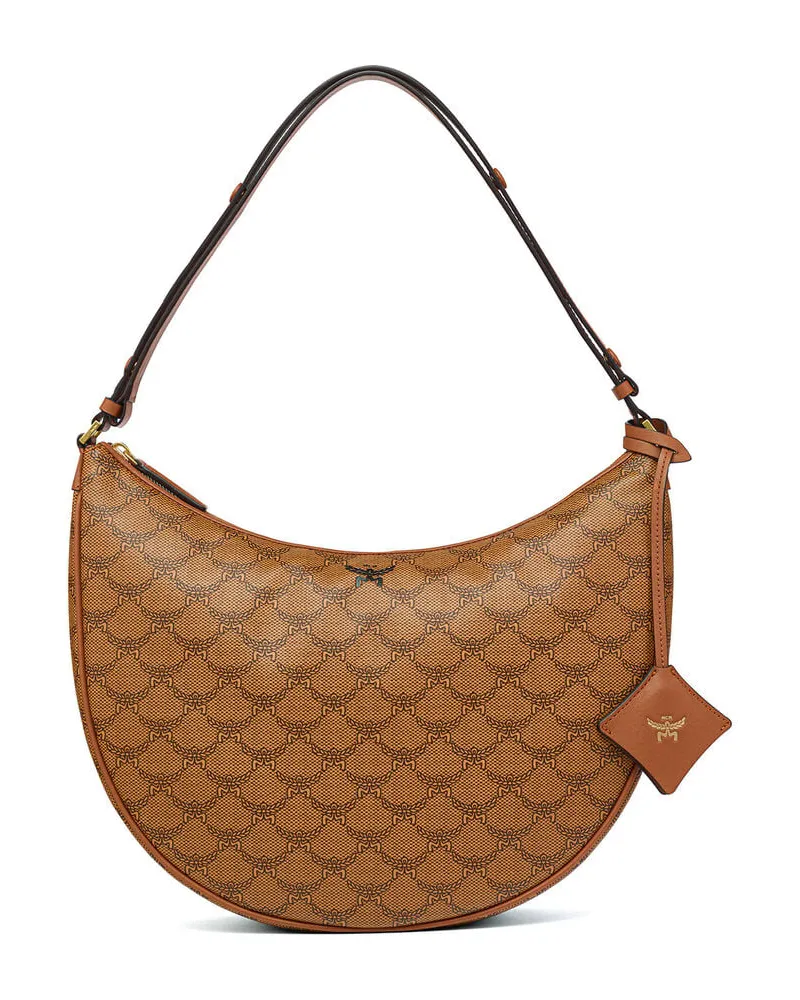MCM Damen Schultertasche HIMMEL ASCENDING MOON HOBO LAURETOS Cognac