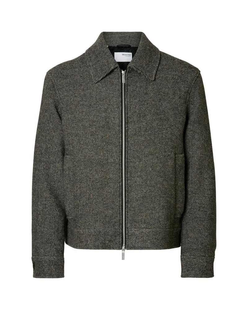 Selected Homme Herren Übergangsjacke mit recycelter Wolle SLHPHILIP LANO Black