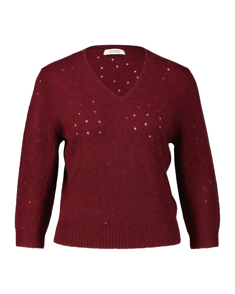 Dorothee Schumacher Damen Feinstrickpullover DELICATE STATEMENTS mit Schurwolle und Kaschmir Bordeaux