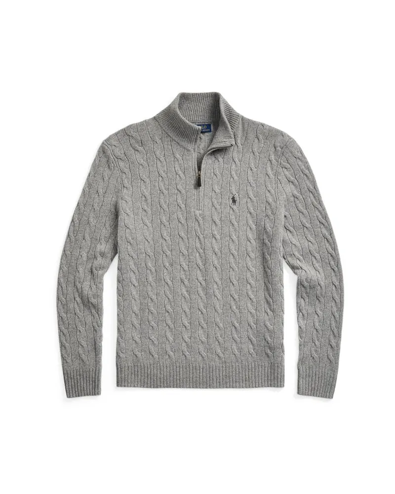 Ralph Lauren Herren Strickpullover aus Wolle mit Kaschmir Grau
