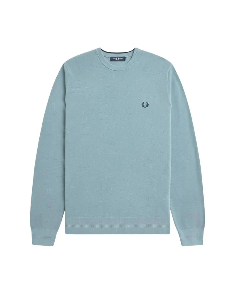Fred Perry Herren Strickpullover aus Baumwolle PIQUE STITCH JUMPER Bleu