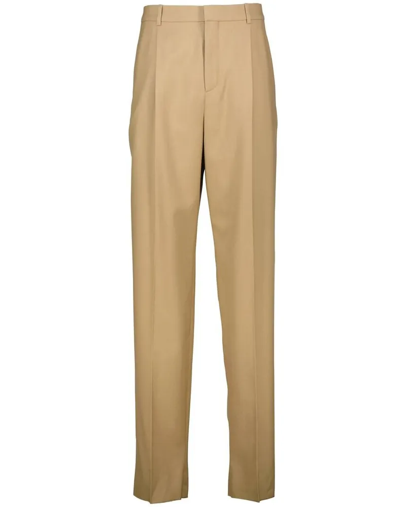 Saint Laurent Herren Bundfaltenhose aus Wolle Sand