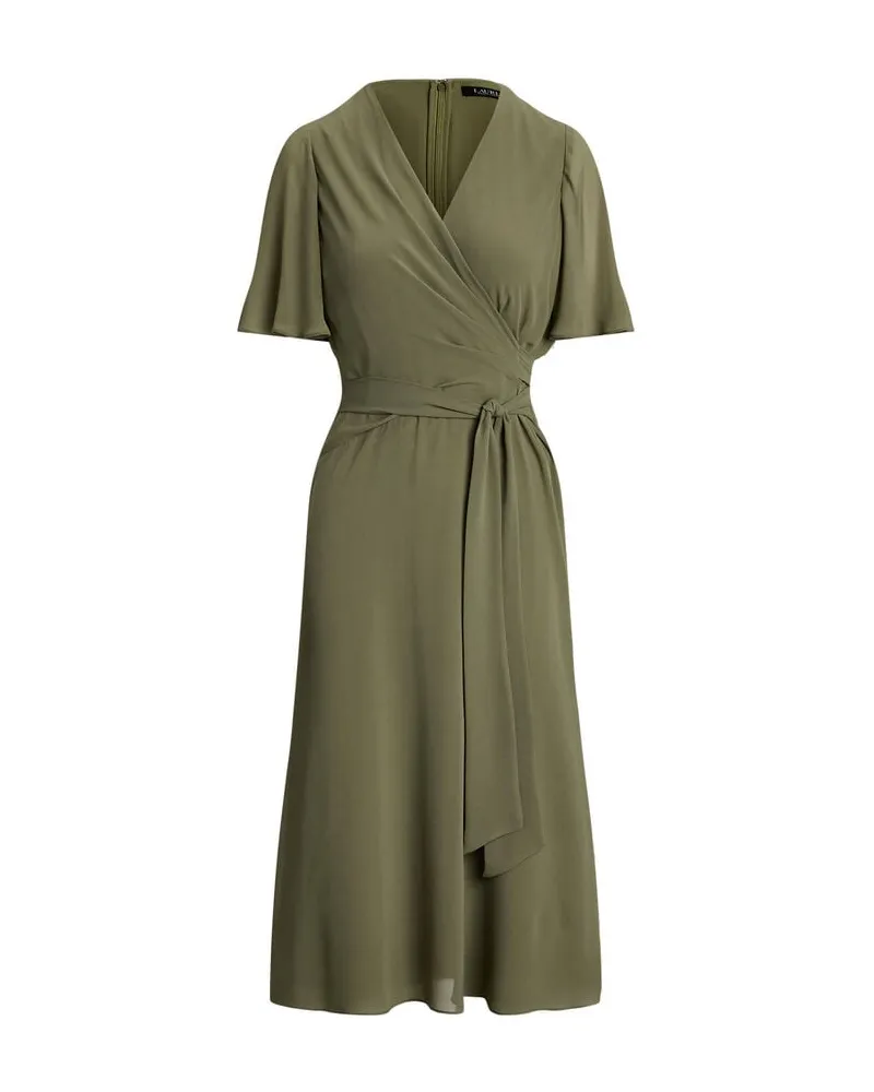 Ralph Lauren Damen Kleid in Wickeloptik Fit-and-Flare Grün
