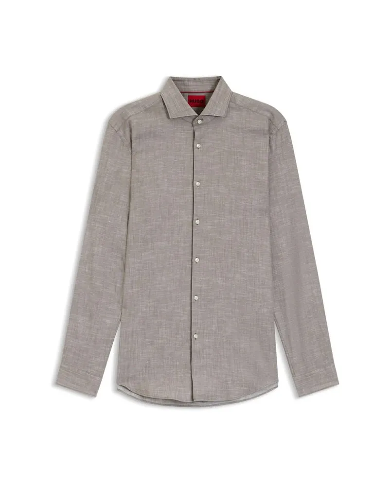 HUGO BOSS Herren Hemd KASON Slim Fit Nougat