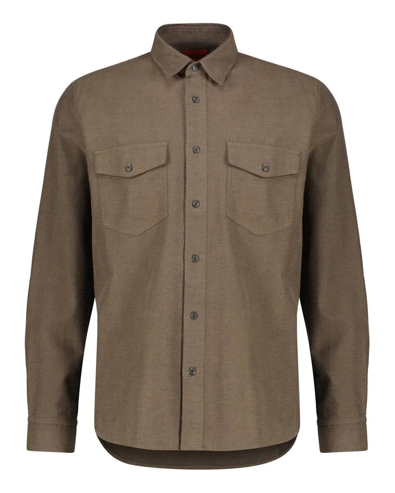 HUGO BOSS Herren Hemd EPAZ Straight Fit Braun