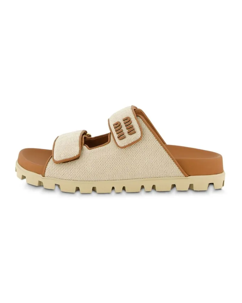 Miu Miu Damen Pantoletten Sand