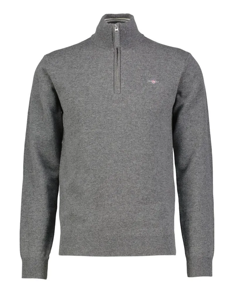 Gant Herren Pullover aus Wolle Anthrazit