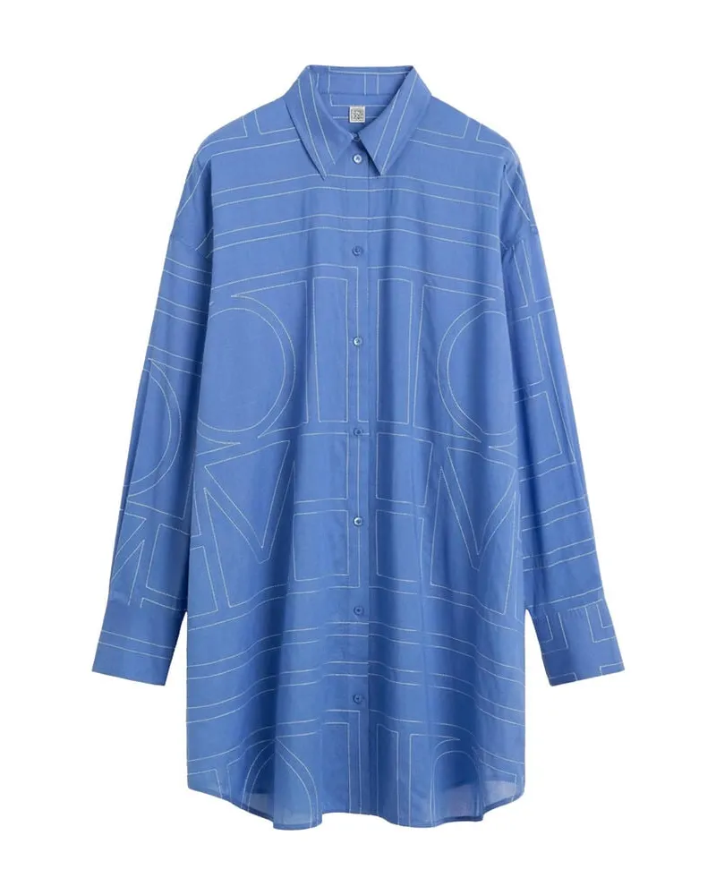 Totême Damen Bluse LONG SUMMER Blau