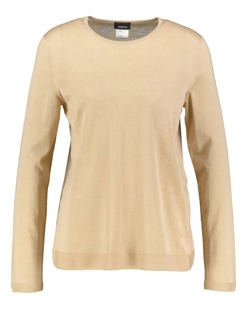 Akris Damen Feinstrickpullover aus Kaschmir mit Seide Camel