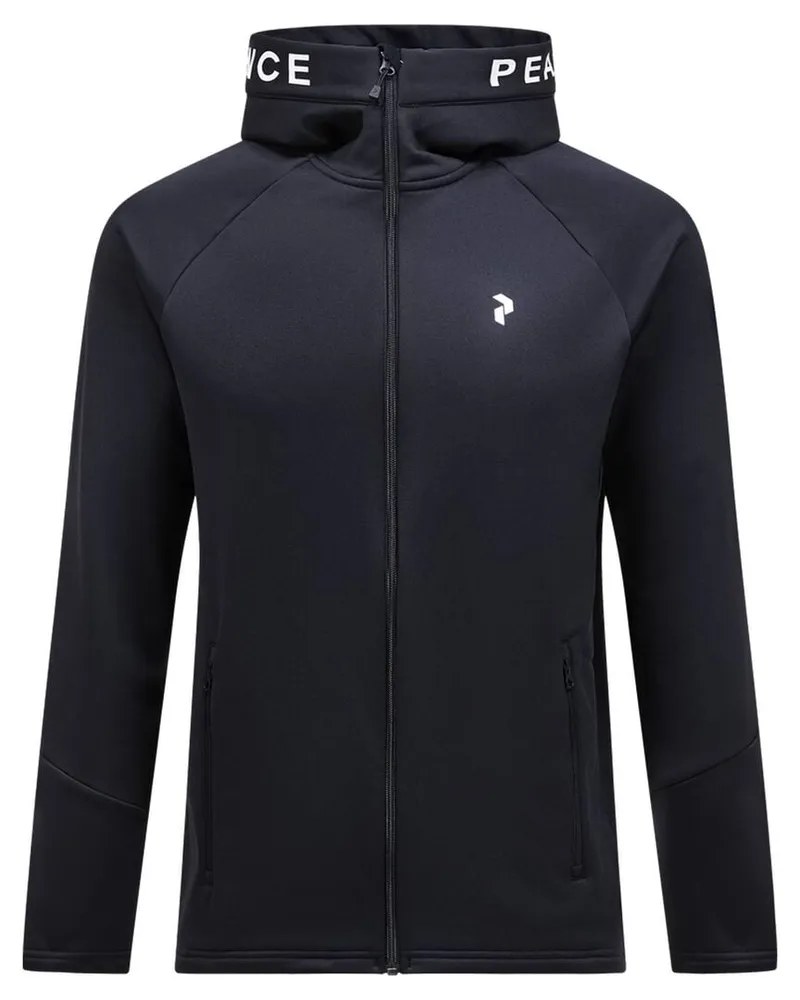 Peak Performance Herren Fleecejacke mit Kapuze RIDER ZIP HOOD Schwarz