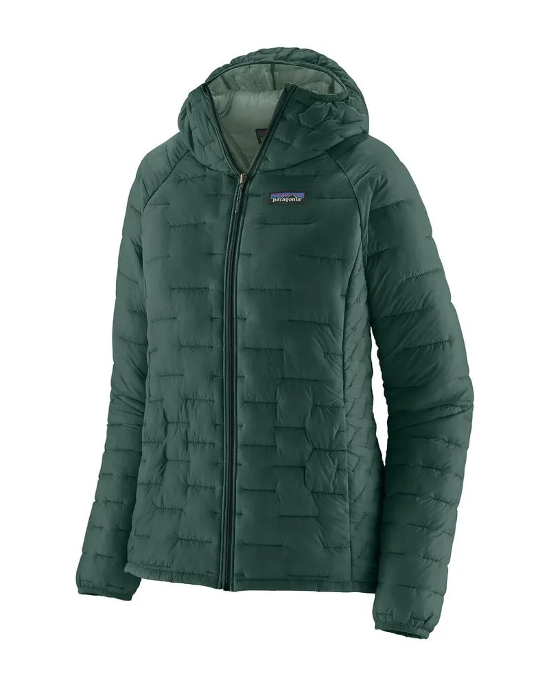 Patagonia Damen Steppjacke W MICRO PUFF HOODY Dunkelgrün