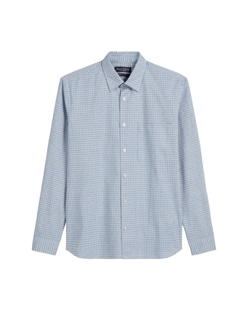 Marc O'Polo Herren Freizeithemd aus Popeline Regular Fit Bleu
