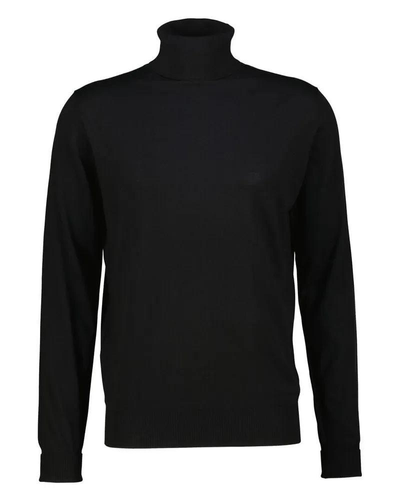 Stefan Brandt Herren Rollkragenpullover aus Wolle ELI ROLLI LA WF Schwarz