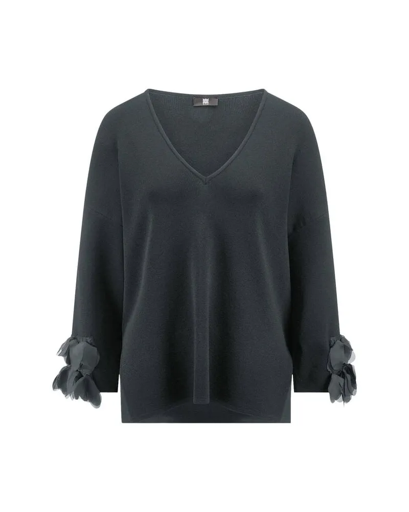 Riani Damen Strickpullover mit verkürzten Ärmeln Schwarz