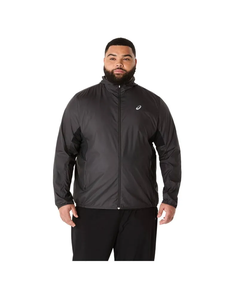 Asics Herren Laufjacke wasserabweisend mit Kapuze CORE Schwarz