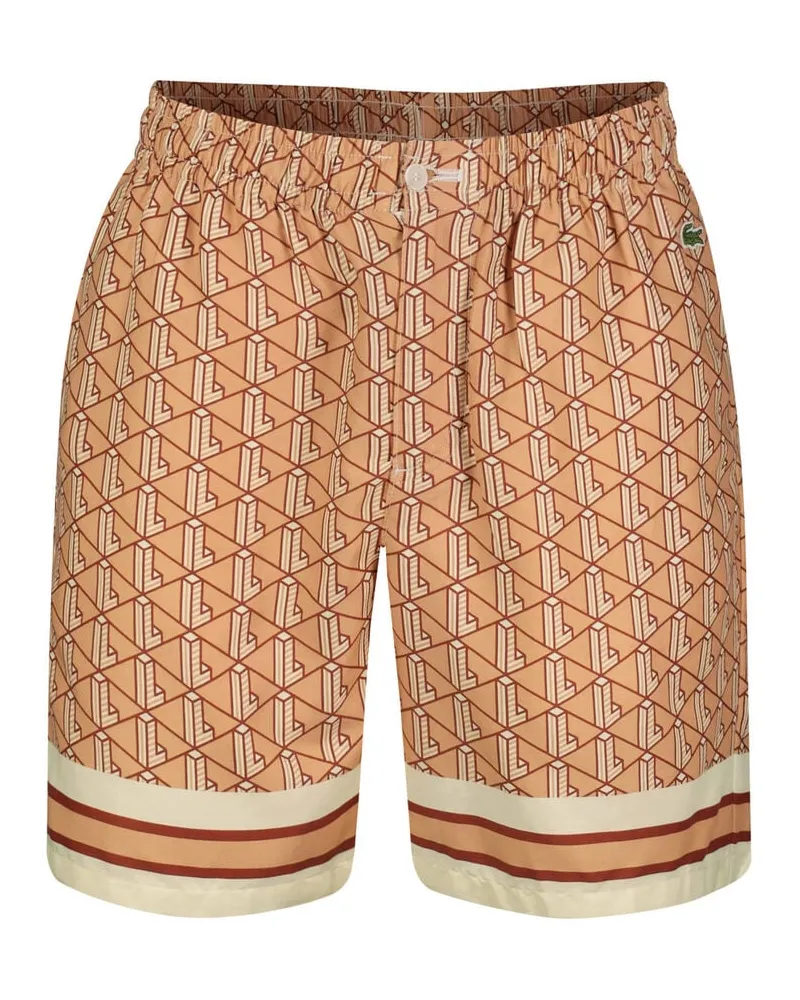 Lacoste Herren Shorts mit Monogramm-Druck Bleached
