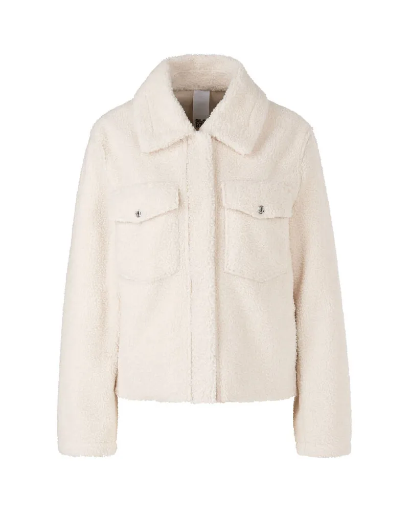 Marc Cain Damen Hemdjacke aus Fleece FES Offwhite
