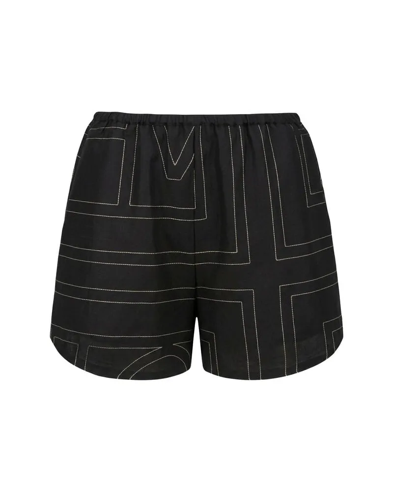 Totême Damen Seidenshorts MONOGRAM Schwarz