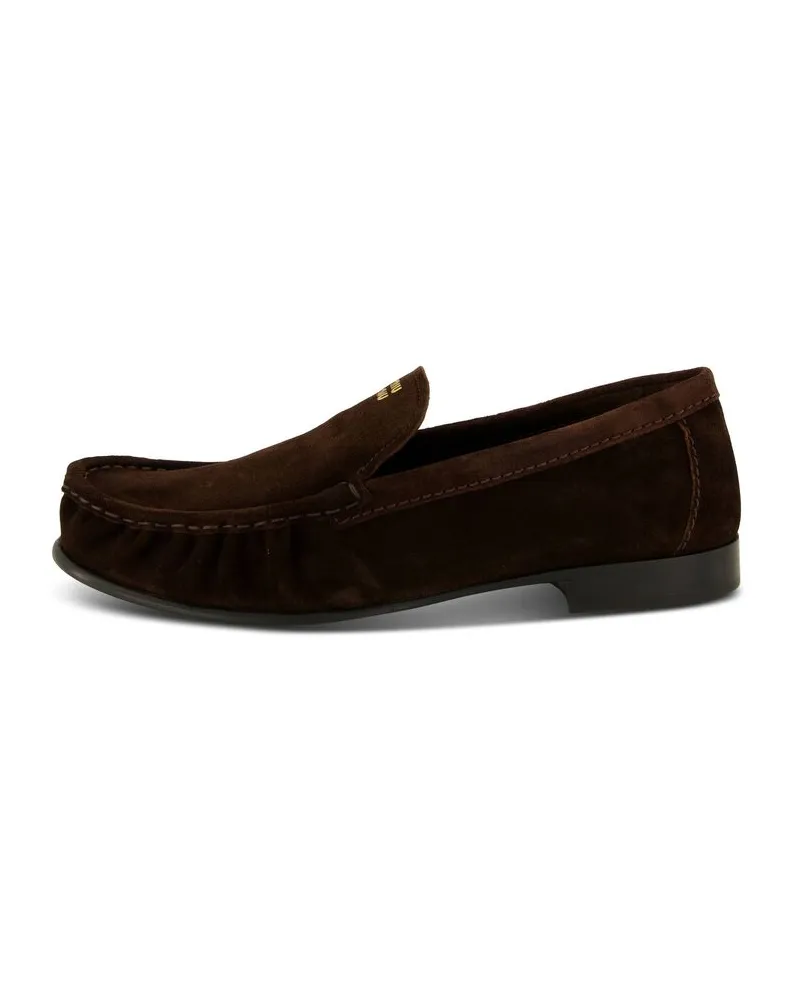 Miu Miu Damen Loafer aus Wildleder Braun