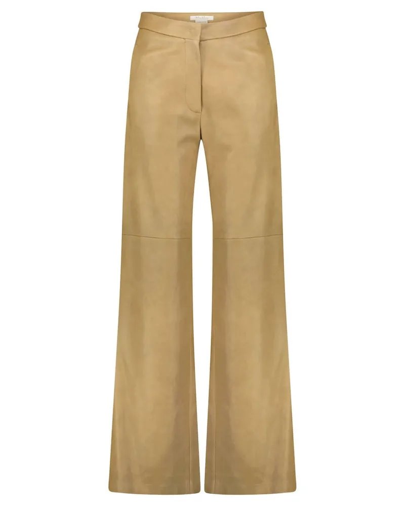 Max Mara Damen Lederhose GETTI Taupe