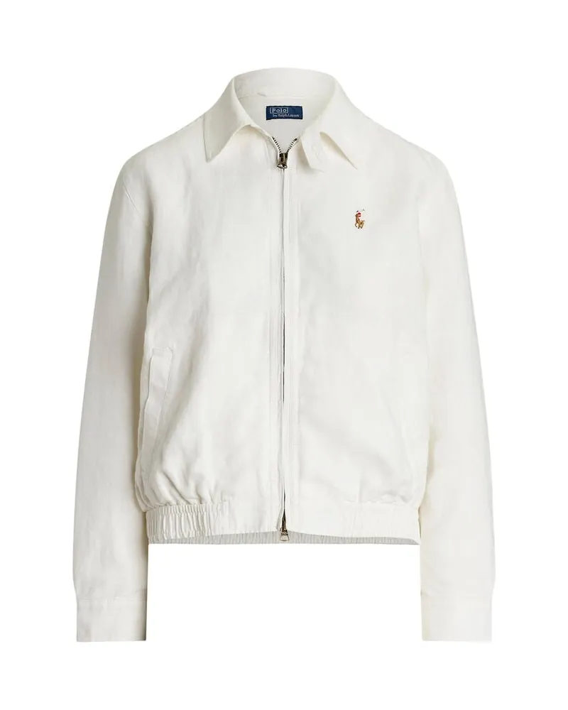 Ralph Lauren Damen Jacke aus Leinen Weiss