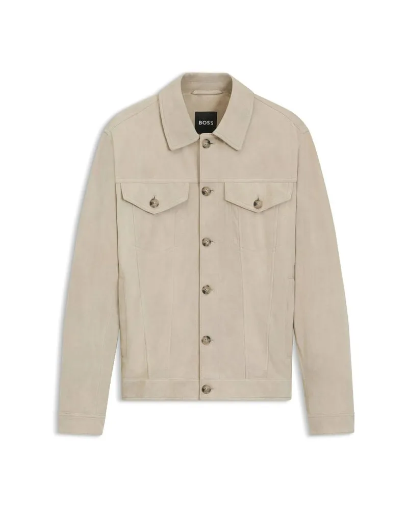 HUGO BOSS Herren Lederjacke C-MERAKL Beige