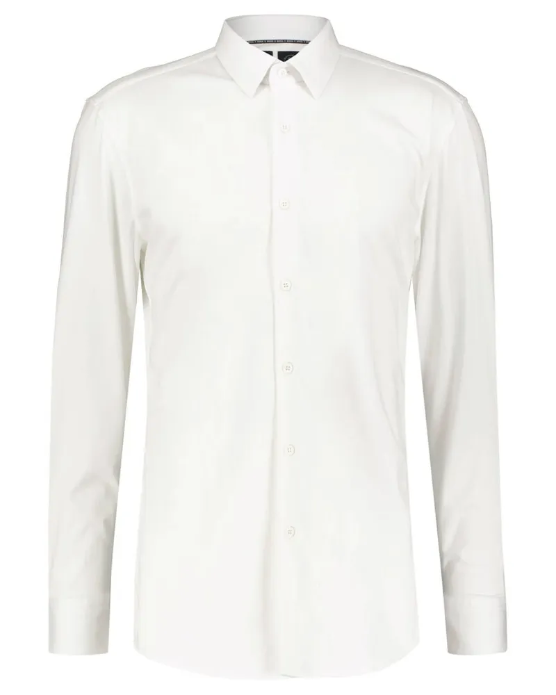 HUGO BOSS Herren Hemd P-HANK-S-KENT-C1-222 Slim Fit Langarm Weiss