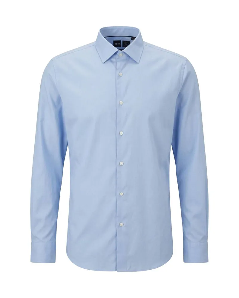 HUGO BOSS Herren Jerseyhemd H-HANK-KENT-C1-222 Slim Fit Langarm Bleu